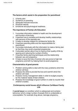 CSEC Social Studies Study Notes 1 | PDF