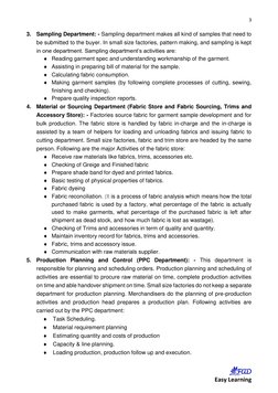 3 
 
   
 
   Easy Learning 
3. Sampling Department: - Sampling department makes all kind of samples that need to 
be submitt