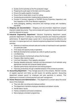 5 
 
   
 
   Easy Learning 
 Quality Control activities at the Pre-production stage:  
 Preparing the audit report of the