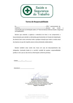 Termo de Responsabilidade 
Eu,