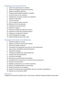 Estrategias de Conciencia Social.
1.
Llame a las personas por su nombre.
2.
Observe el lenguaje corporal de los demás.
3.
Esp