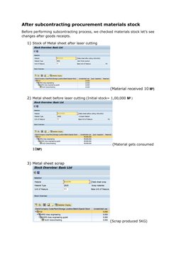 After subcontracting procurement materials stock  
Before performing subcontracting process, we checked materials stock let’s