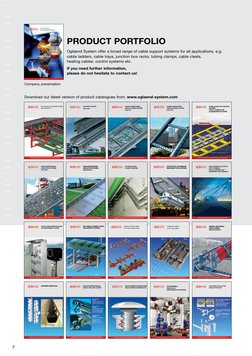 ­2
PRODUCT PORTFOLIO
Oglaend System offer a broad range of cable support systems for all applications, e.g. 
cabIe Iadders, c