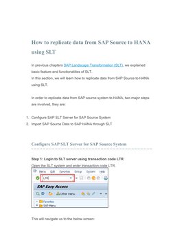 SLT Data Replication to SAP HANA Guide | PDF | Databases | Replication ...