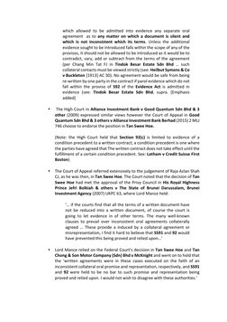 which allowed to be admitted into evidence any separate oral 
agreement  as to any matter on which a document is silent and