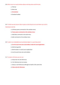Top 100 MS Excel Exam Questions | PDF | Microsoft Excel | Spreadsheet