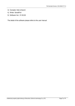 File Number/Version：CE-I03B-017/1.0
Intellectual property rights belong to Shenzhen Lifotronic technology Co.,LTD.
Page 5 of