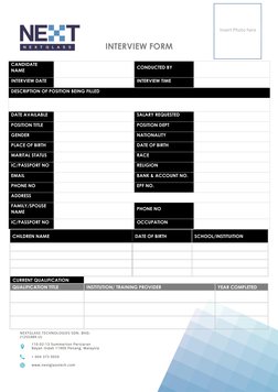 Interviewing Form Job Interview Form Template | PDF | Time Management | Professional Skills