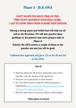 Phase 3 - IR & AWA
 DON’T WASTE TOO MUCH TIME ON THIS. 
THEY WON’T MATTER IN YOUR FINAL SCORE. 
1 DAY TO LEARN ABOUT BOTH IS
