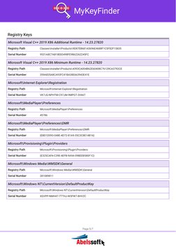 MyKeyFinder
Registry Keys
Microsoft Visual C++ 2019 X86 Additional Runtime - 14.23.27820
Registry Path
Classes\Installer\Prod
