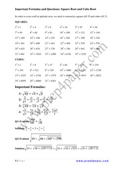 Square and Cube Root Practice Questions | PDF | Mathematical Analysis ...