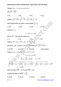 Square and Cube Root Practice Questions | PDF | Mathematical Analysis ...