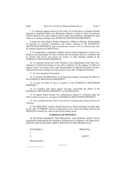 4296 
PRACTICAL GUIDE TO DEEDS & DOCUMENTS 
PART 5 
 
7. To represent, appear and act in all Courts, Civil, Revenue or Crimin