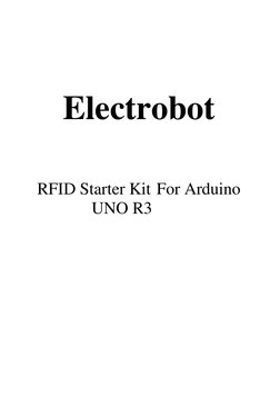  
 
    Electrobot  
        
 
      RFID Starter Kit For Arduino      
UNO R3 

