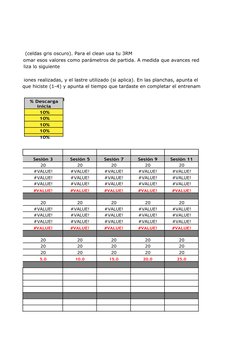 (celdas gris oscuro). Para el clean usa tu 3RM
omar esos valores como parámetros de partida. A medida que avances red
liza lo