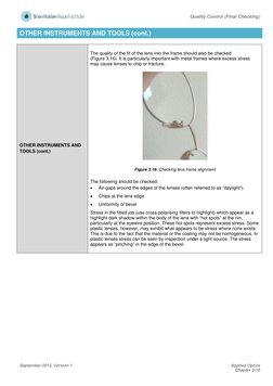 Quality Control (Final Checking) 
 
September 2012, Version 1 
Applied Optics
Chapter 3-10 
 
OTHER INSTRUMENTS AND TOOLS (
