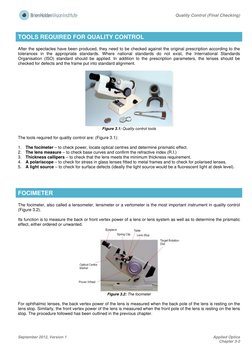 Quality Control (Final Checking) 
 
September 2012, Version 1 
Applied Optics
Chapter 3-2 
 
 
TOOLS REQUIRED FOR QUALITY C