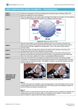 Quality Control (Final Checking) 
 
September 2012, Version 1 
Applied Optics
Chapter 3-6 
 
LENS VERIFICATION USING FOCIME