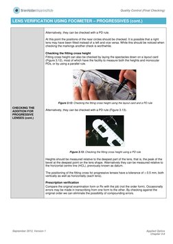 Quality Control (Final Checking) 
 
September 2012, Version 1 
Applied Optics
Chapter 3-8 
 
LENS VERIFICATION USING FOCIME