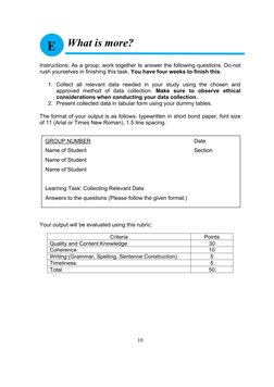 10 
 
 
Instructions: As a group, work together to answer the following questions. Do not 
rush yourselves in finishing this