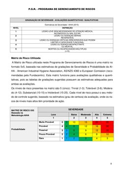 P.G.R. - PROGRAMA DE GERENCIAMENTO DE RISCOS 
8 
 
 
 
 
GRADUAÇÃO DE SEVERIDADE - AVALIAÇÕES QUANTITATIVAS / QUALITATIVAS 
E