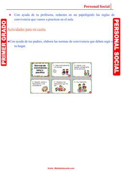 Normas de Convivencia para Primer Grado | PDF | Crecimiento personal y ...