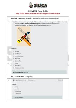 NATA 2022 Exam Guide
FAQs on New Pattern, Sample Questions, Sample Papers, Preparation
7
Elements & Principles of Design - Pr