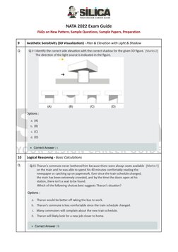 NATA 2022 Exam Guide
FAQs on New Pattern, Sample Questions, Sample Papers, Preparation
9
Aesthetic Sensitivity (3D Visualizat