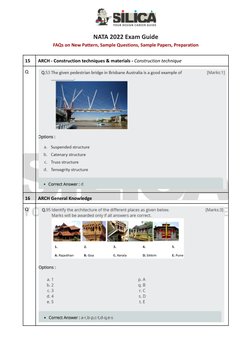NATA 2022 Exam Guide
FAQs on New Pattern, Sample Questions, Sample Papers, Preparation
15
ARCH - Construction techniques & ma