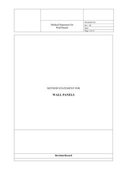 Wall Panel Installation Method Statement | PDF | Quality Assurance ...