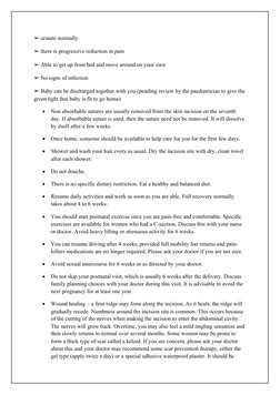 Note For Post Lscs LSCS: Procedure and Post-Operative Care | PDF | Childbirth | Caesarean ...