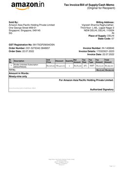 Tax Invoice/Bill of Supply/Cash Memo
(Original for Recipient)
Regd Office: Asia-Pacific Holdings Private Limited
One George