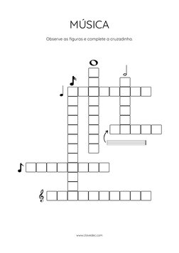 Observe as figuras e complete a cruzadinha.
MÚSICA
www.clavedec.com
