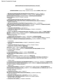40. ENCUESTAS POR CORREO por THOMAS W. MANGIONE
1. MÉTODOS DE INVESTIGACIÓN POR ENCUESTAS (Cuarta edición) por