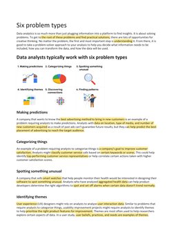 Six Types of Data Analysis Problems | PDF | Data Analysis | Analytics
