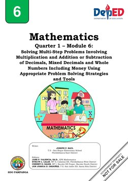 Multi-Step Decimal Problem Solving | PDF | Weight | Learning