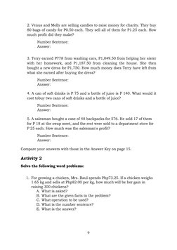 Multi-Step Decimal Problem Solving | PDF | Weight | Learning