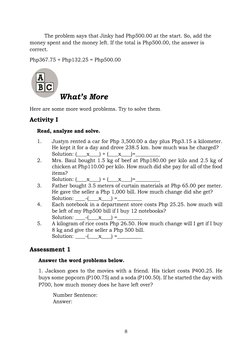 Multi-Step Decimal Problem Solving | PDF | Weight | Learning