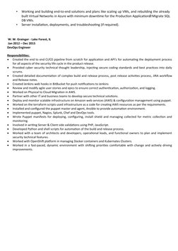 •
Working and building end-to-end solutions and plans like scaling up VMs, and rebuilding the already
built Virtual Networks