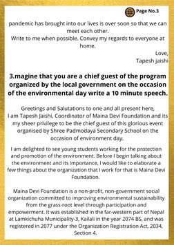 pandemic has brought into our lives is over soon so that we can
meet each other.
Write to me when possible. Convey my regards