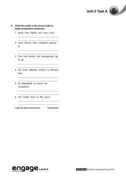 Engage 2 Unit 5 Test A | PDF | Linguistics