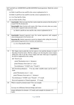 Chennai Sahodaya Class 12 CS Exam Key | PDF | Parameter (Computer ...