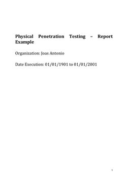 Physical Penetration Testing Report | PDF | Penetration Test | Computer ...