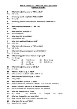 NCC 'B' Certificate Exam Questions | PDF | Rifle | Compass