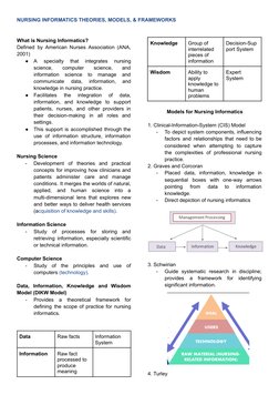 Nursing Informatics Models Overview | PDF | Information | Computer Science