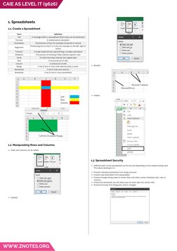 1. Spreadsheets
1.1. Create a Spreadsheet
Term
Definition
Cell
A rectangle within a spreadsheet where data can be positioned