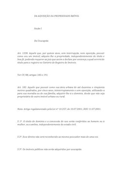DA AQUISIÇÃO DA PROPRIEDADE IMÓVEL 
 
  
 
                               Seção I