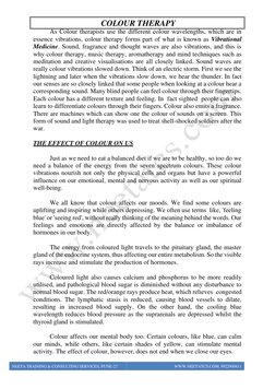 COLOUR THERAPY 
 
NEETA TRAINING & CONSULTING SERVICES, PUNE-27 
WWW.NEETATCS.COM, 9922900411 
 
As Colour therapists use the