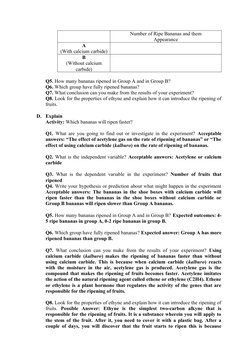 Number of Ripe Bananas and them
Appearance
A
(With calcium carbide)
B
(Without calcium
carbide)
Q5. How many bananas ripened