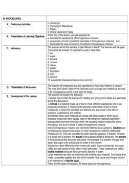 Homogeneous Mixture Lesson Plan Understanding Homogeneous Mixtures | PDF | Mixture | Liquids